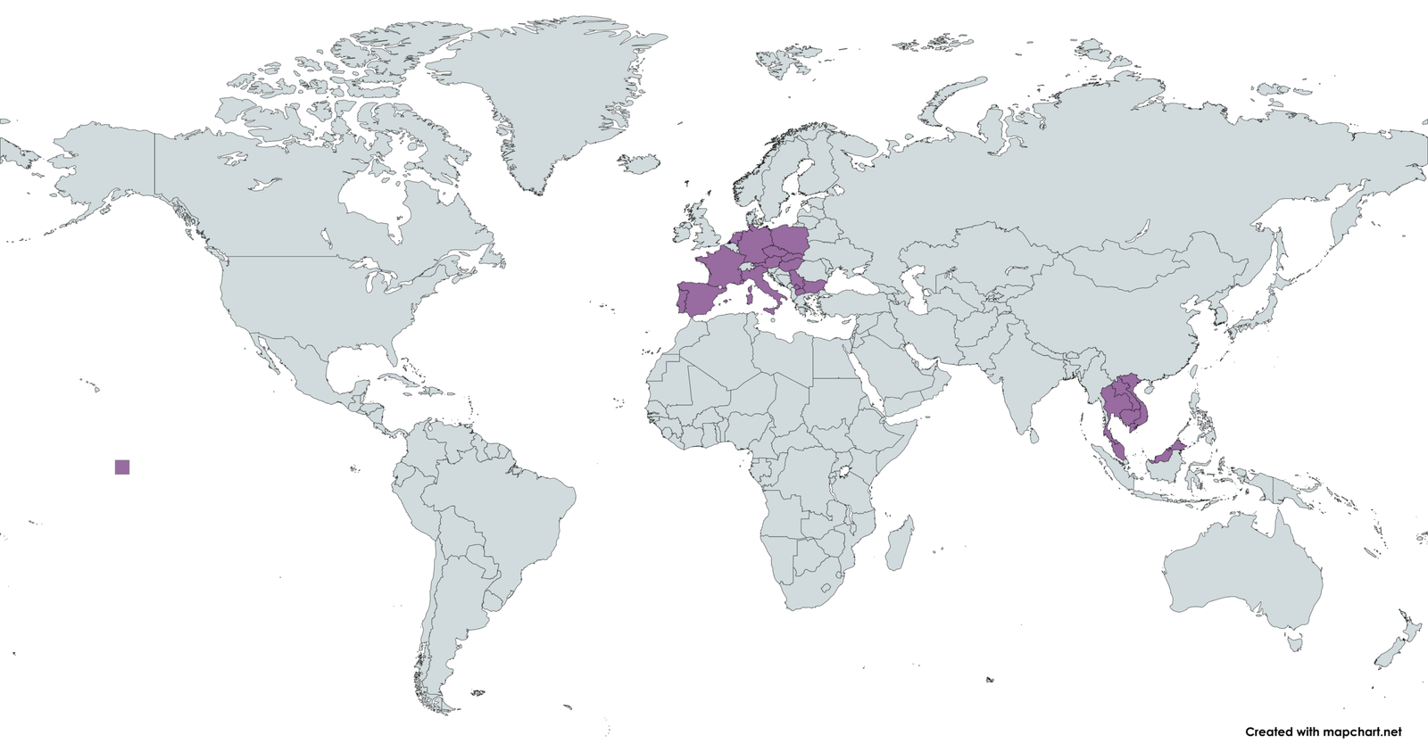 Countries visited — solo female travel Europe and Asia